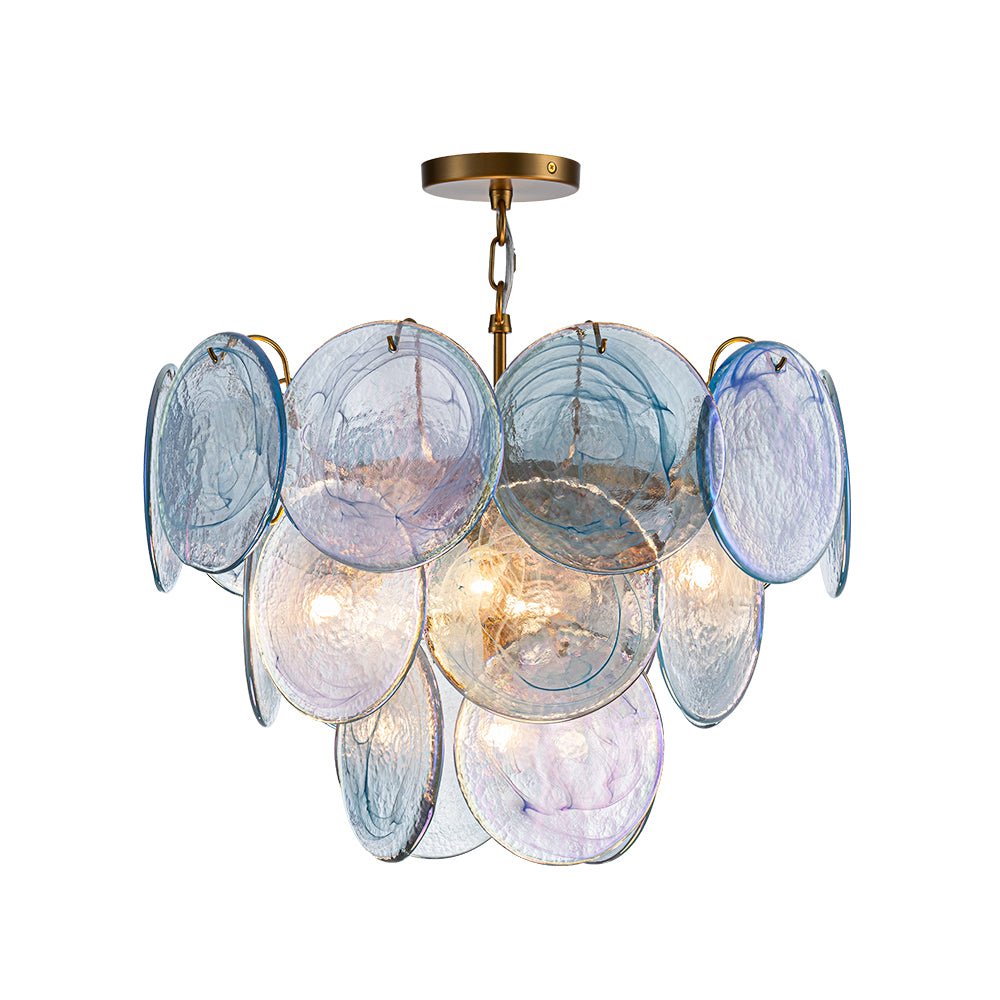 5-Light Swirled Cloud Glass Tiered Chandelier