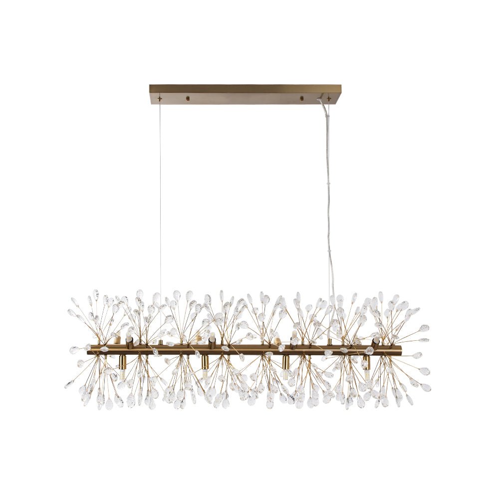 12-Light Floral Crystal Linear Chandelier