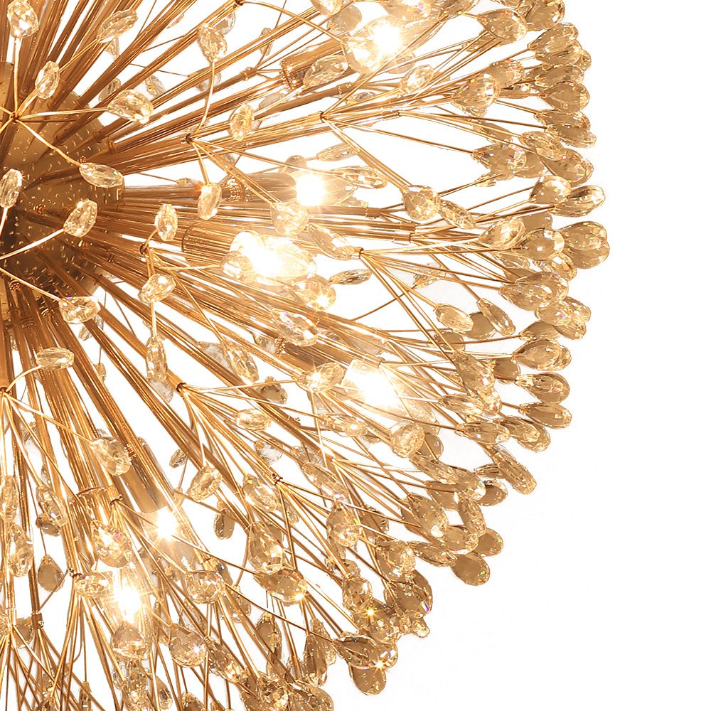 20-Light Floral Crystal Globe Dandelion Chandelier