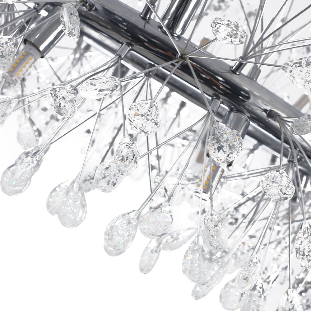 20-Light Floral Crystal Round Dandelion Chandelier