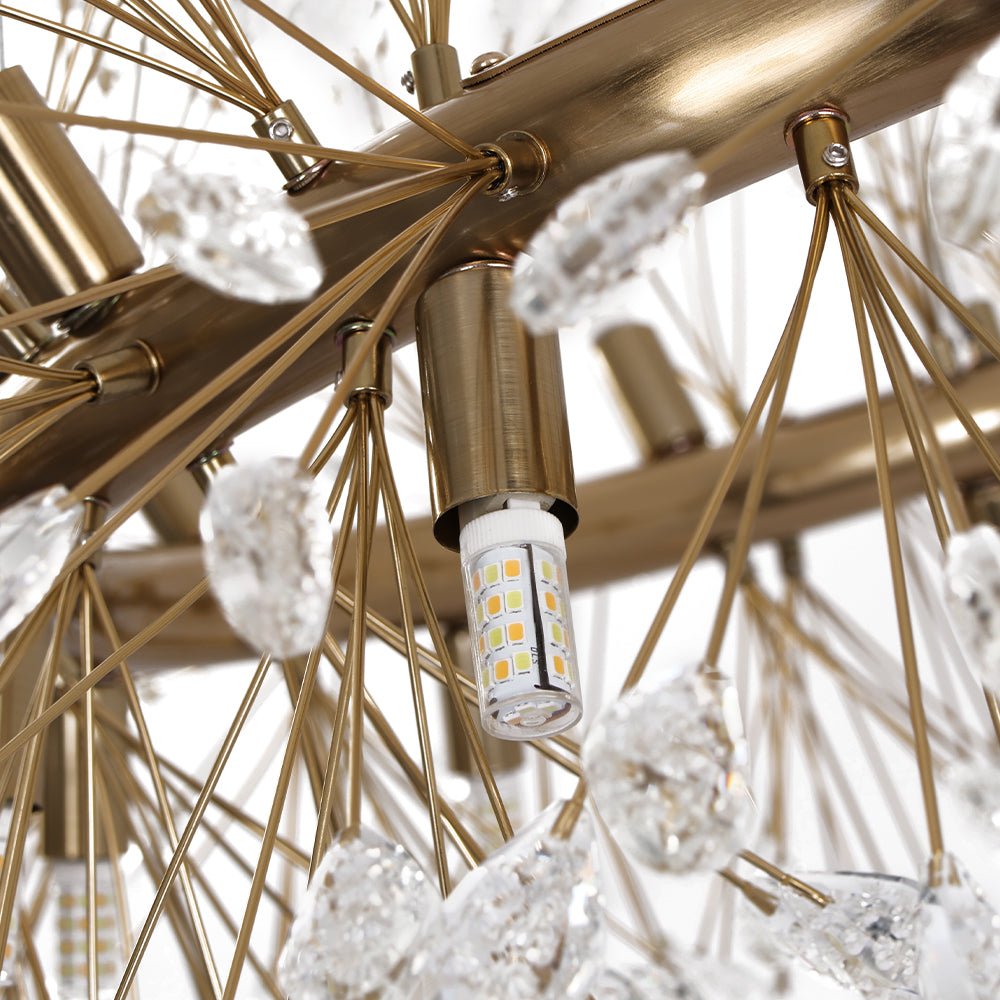 20-Light Floral Crystal Round Dandelion Chandelier