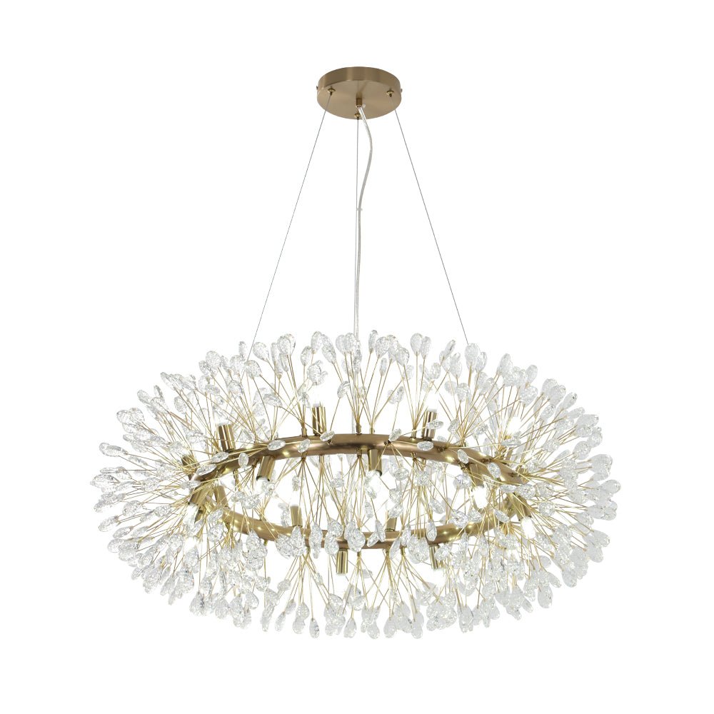 20-Light Floral Crystal Round Dandelion Chandelier