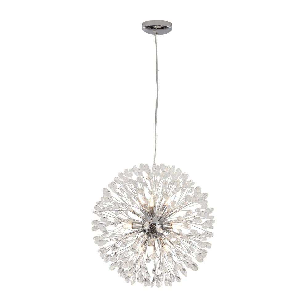 9-Light Floral Crystal Dandelion Chandelier