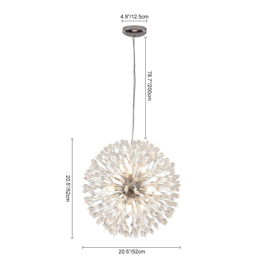 9-Light Floral Crystal Dandelion Chandelier