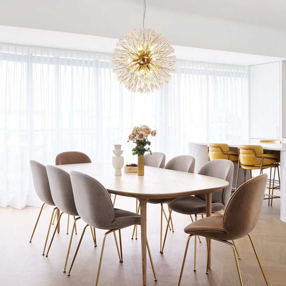 9-Light Floral Crystal Dandelion Chandelier