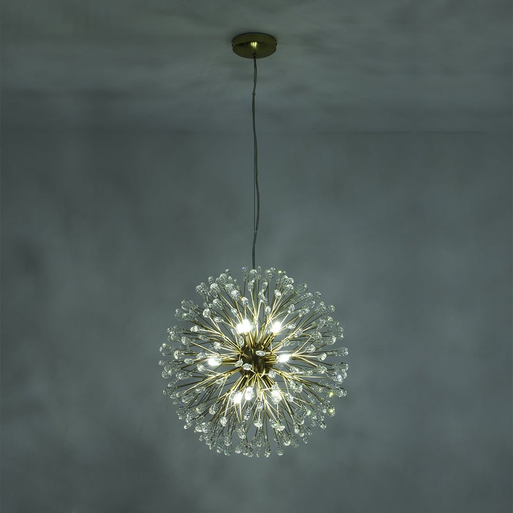 9-Light Floral Crystal Dandelion Chandelier