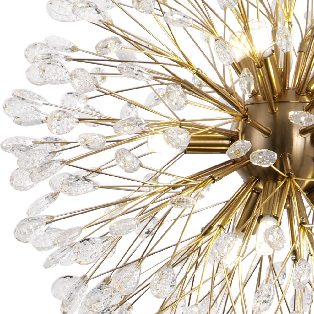 9-Light Floral Crystal Dandelion Chandelier