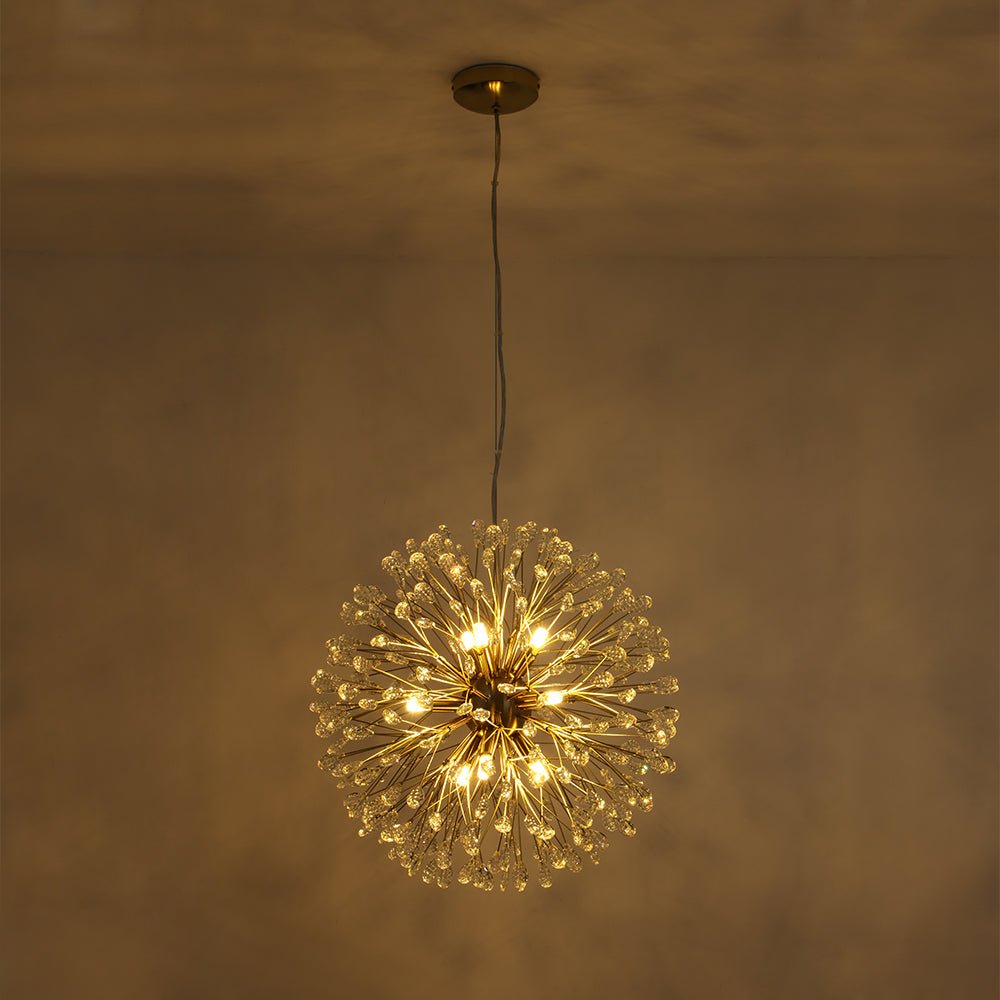 9-Light Floral Crystal Dandelion Chandelier