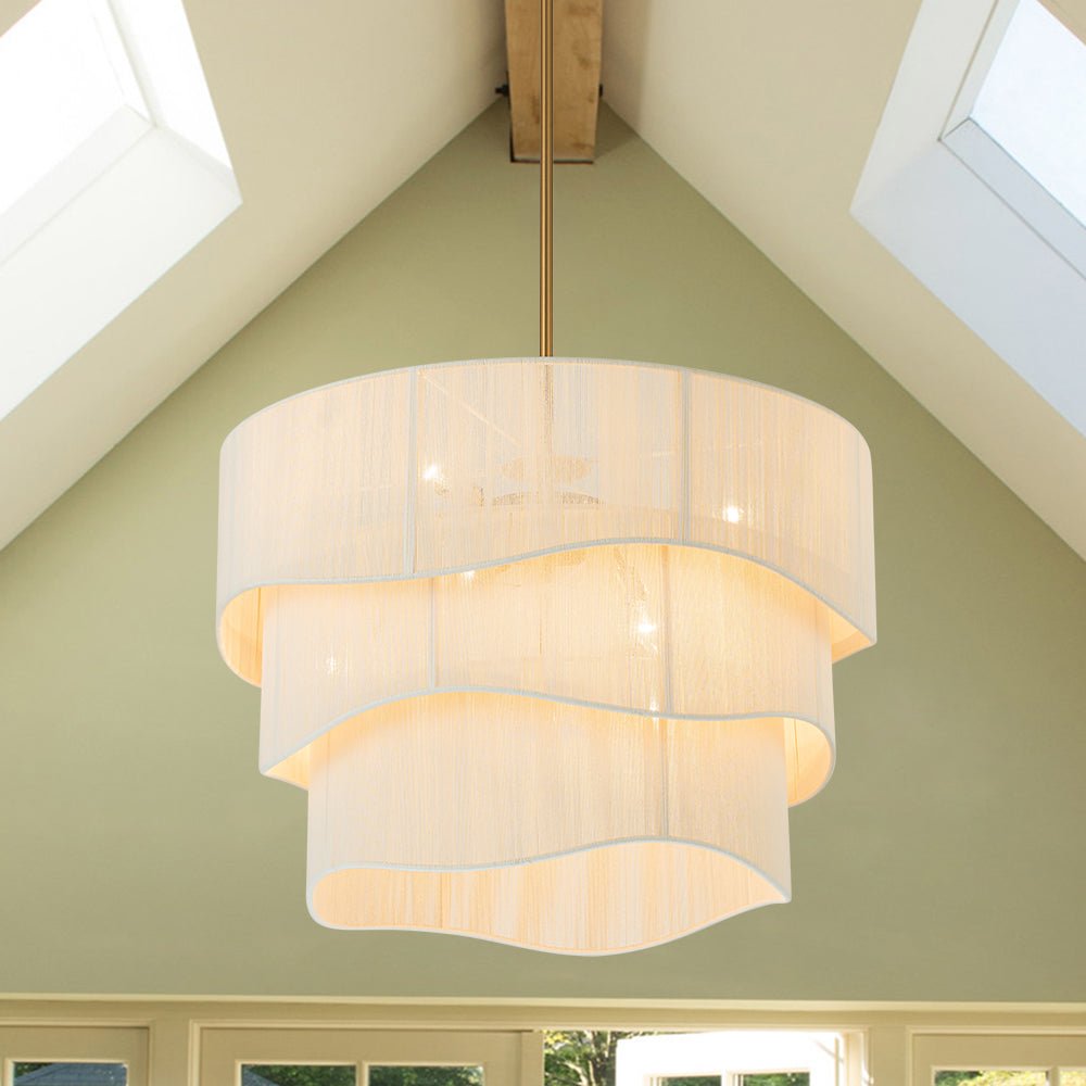 6-Light Boho Rope Tiered Drum Chandelier
