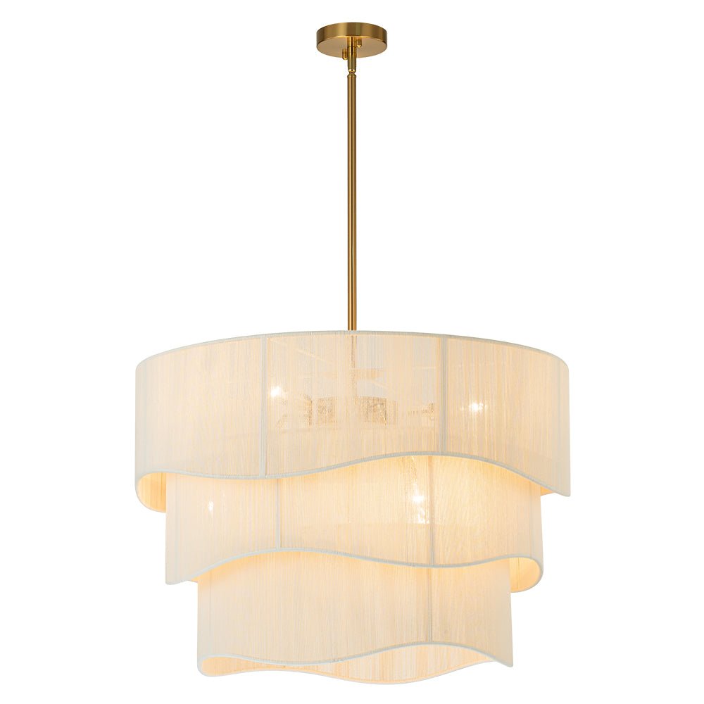 6-Light Boho Rope Tiered Drum Chandelier