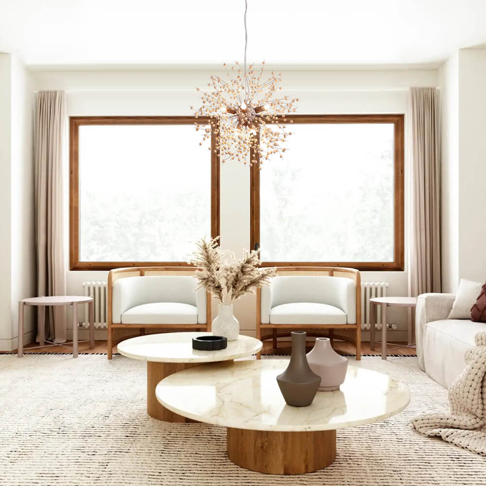 Boho Wooden Beaded Dandelion Chandelier | 2 Sizes