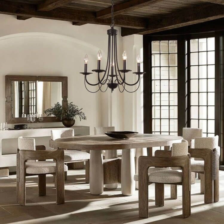 5-Light Candle Style Metal Chandelier