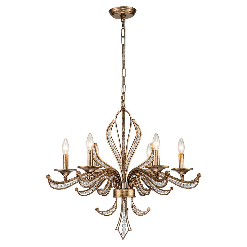 6-Light French Candle Style Crystal Chandelier