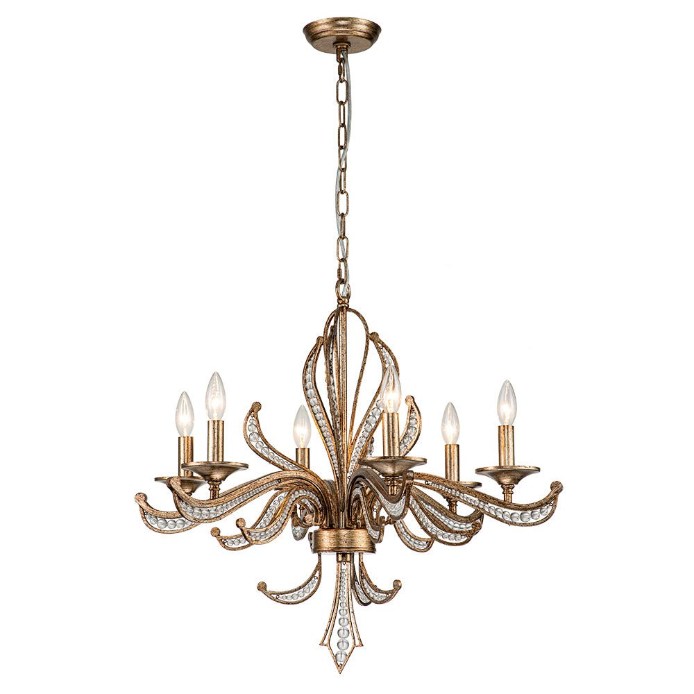 6-Light French Candle Style Crystal Chandelier