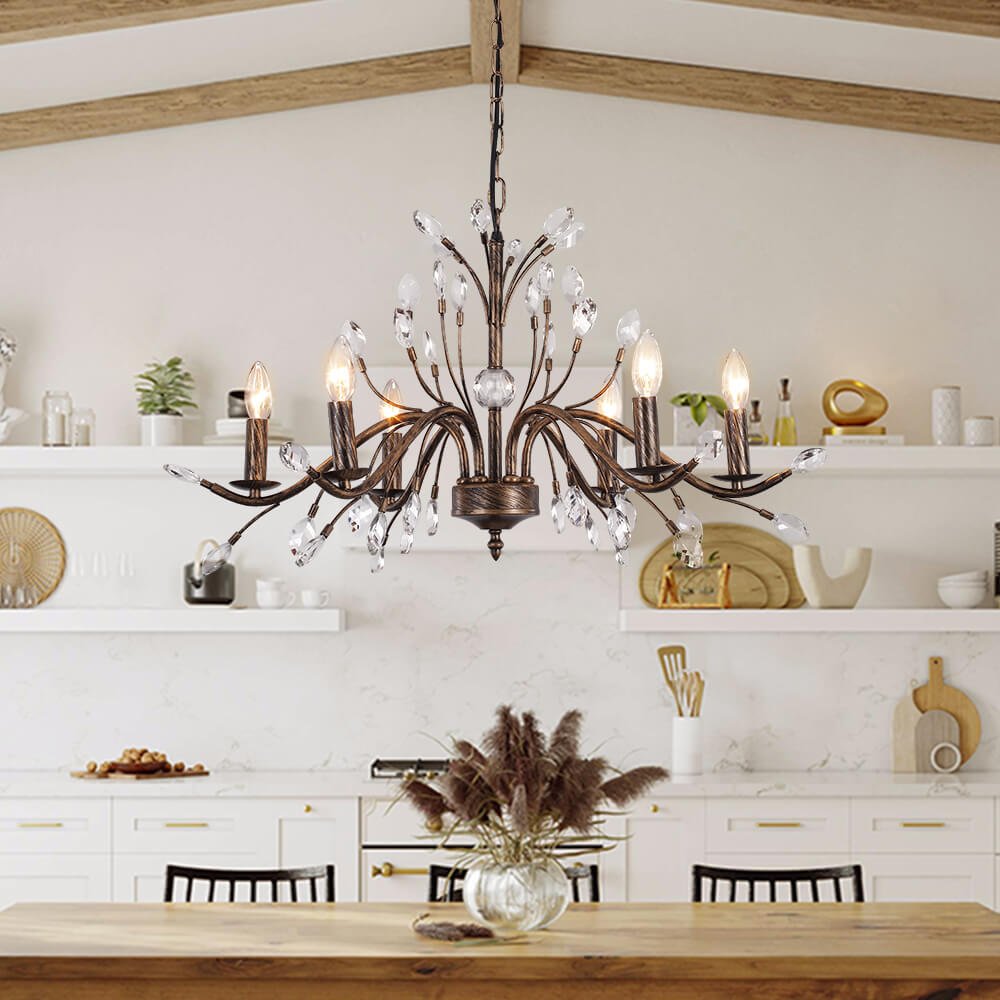 French Crystal Candle Chandelier | 2 Sizes