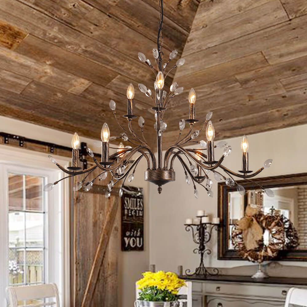 French Crystal Candle Chandelier | 2 Sizes