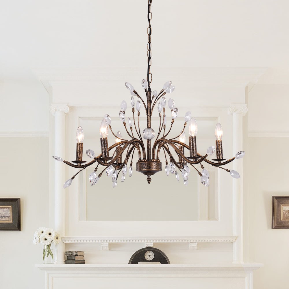 French Crystal Candle Chandelier | 2 Sizes