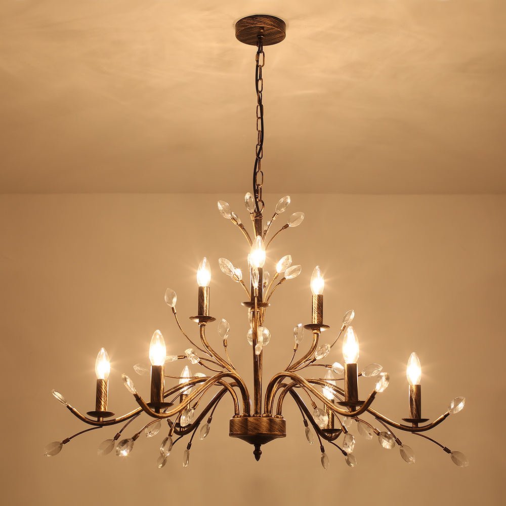 French Crystal Candle Chandelier | 2 Sizes