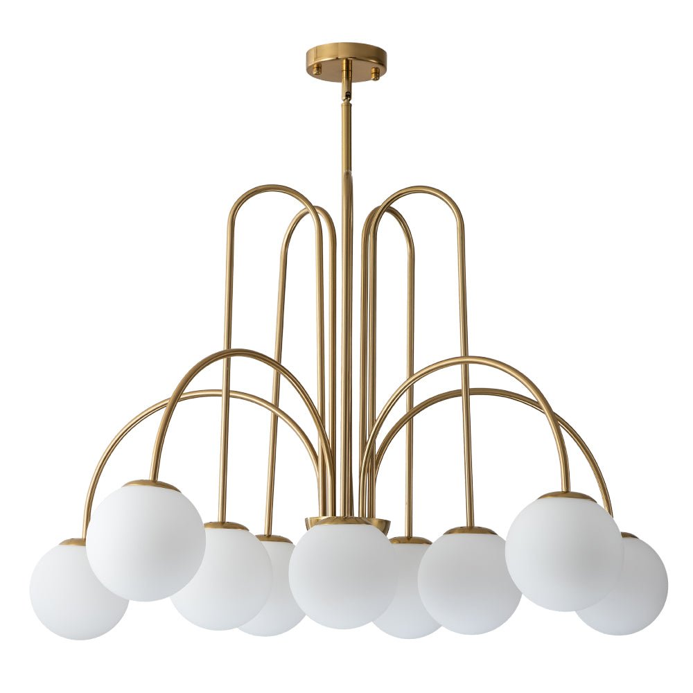 10-Light Curved Arm Bubble Chandelier | 3 Colours