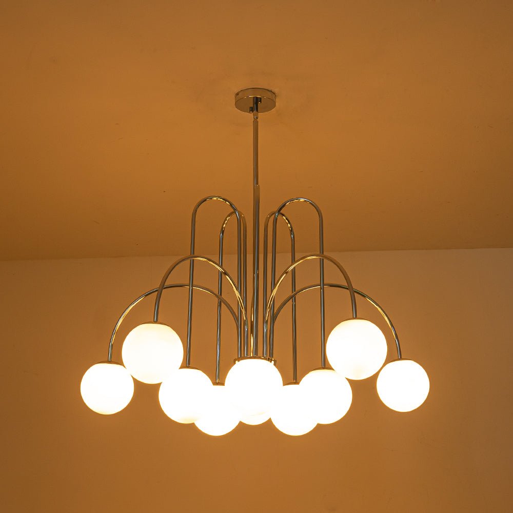 10-Light Curved Arm Bubble Chandelier | 3 Colours