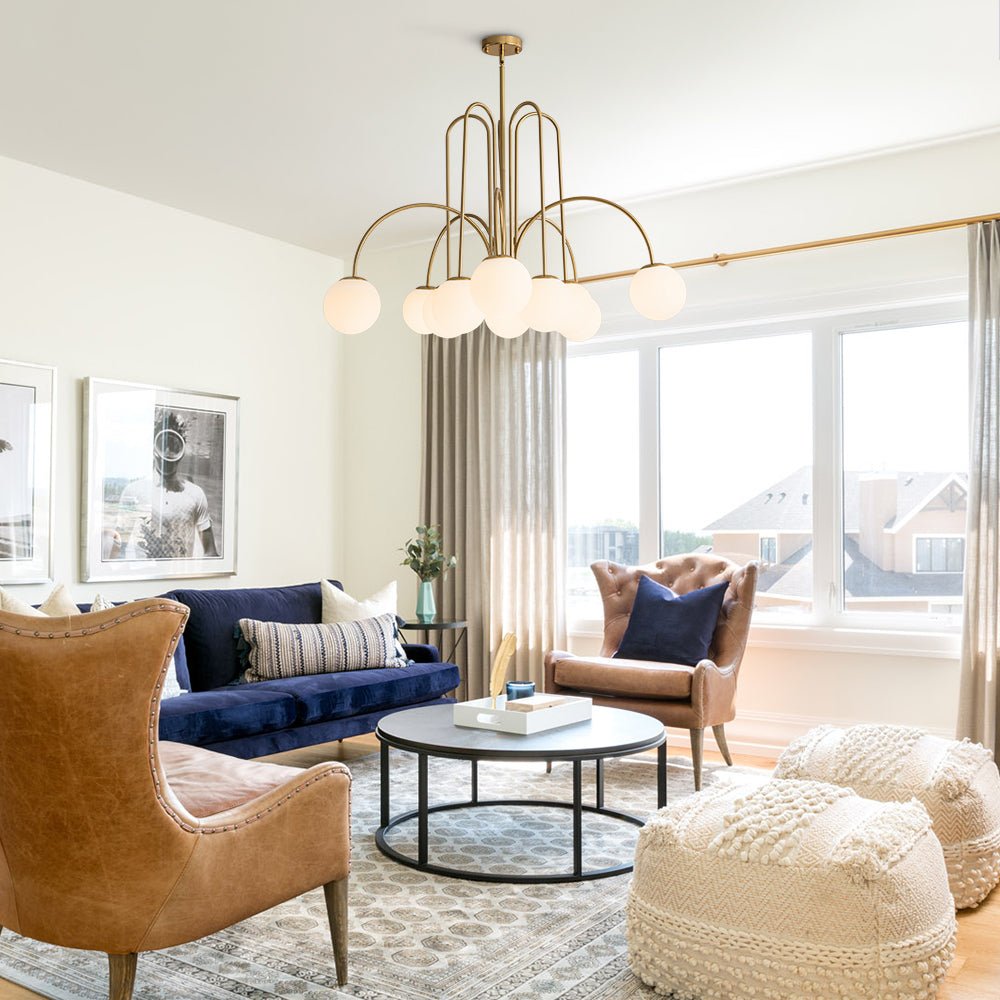 10-Light Curved Arm Bubble Chandelier | 3 Colours