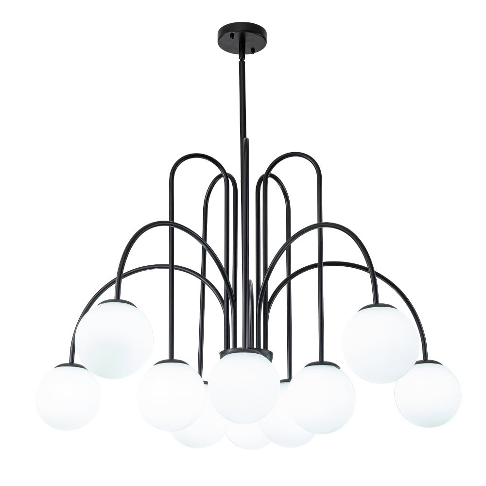 10-Light Curved Arm Bubble Chandelier | 3 Colours