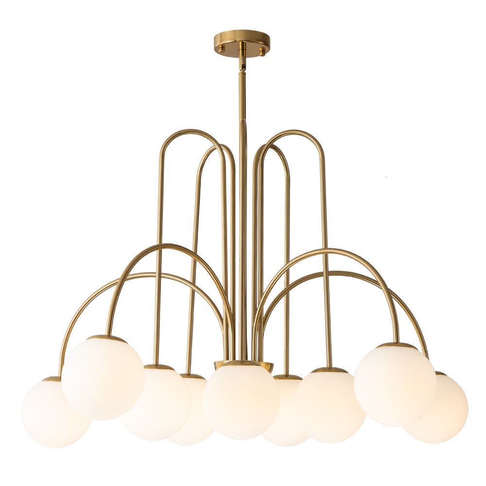 10-Light Curved Arm Bubble Chandelier | 3 Colours