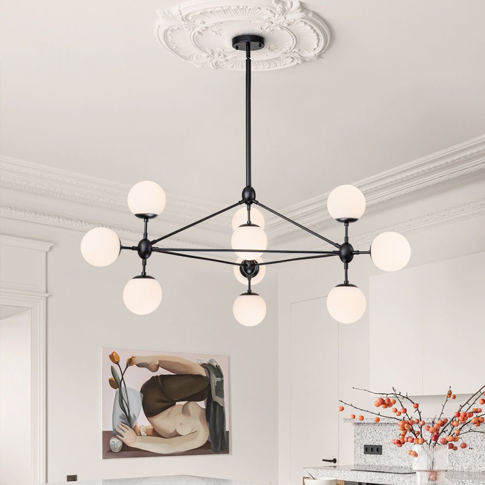 10-Light Frosted Glass Chandelier | 2 Colours