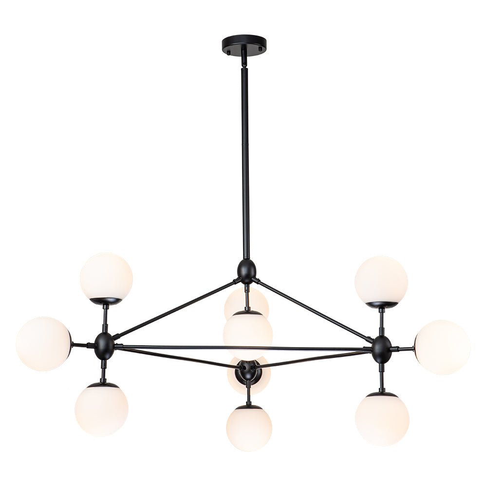 10-Light Frosted Glass Chandelier | 2 Colours