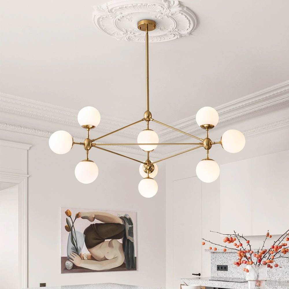 10-Light Frosted Glass Chandelier | 2 Colours