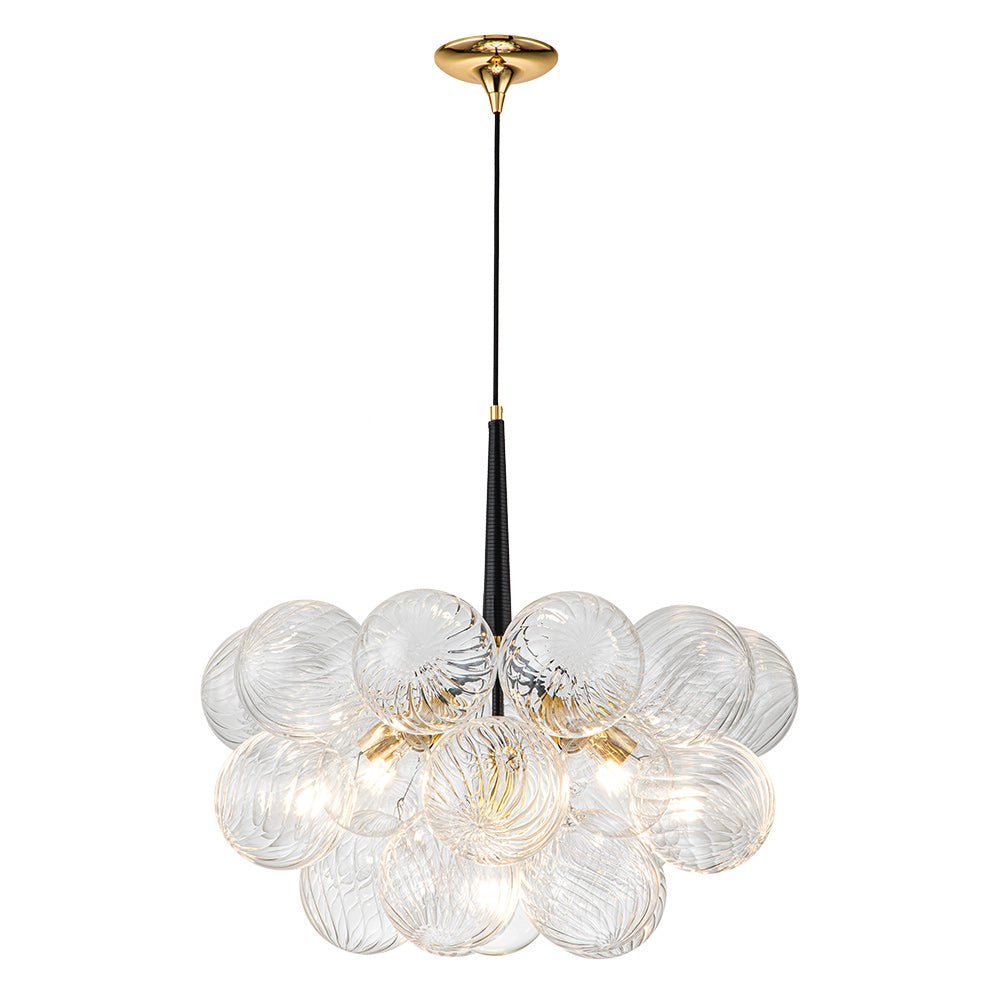 6-Light Twisted Glass Globe Bubble Chandelier