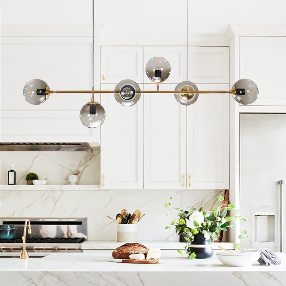 6-Light Gradient Glass Globe Chandelier