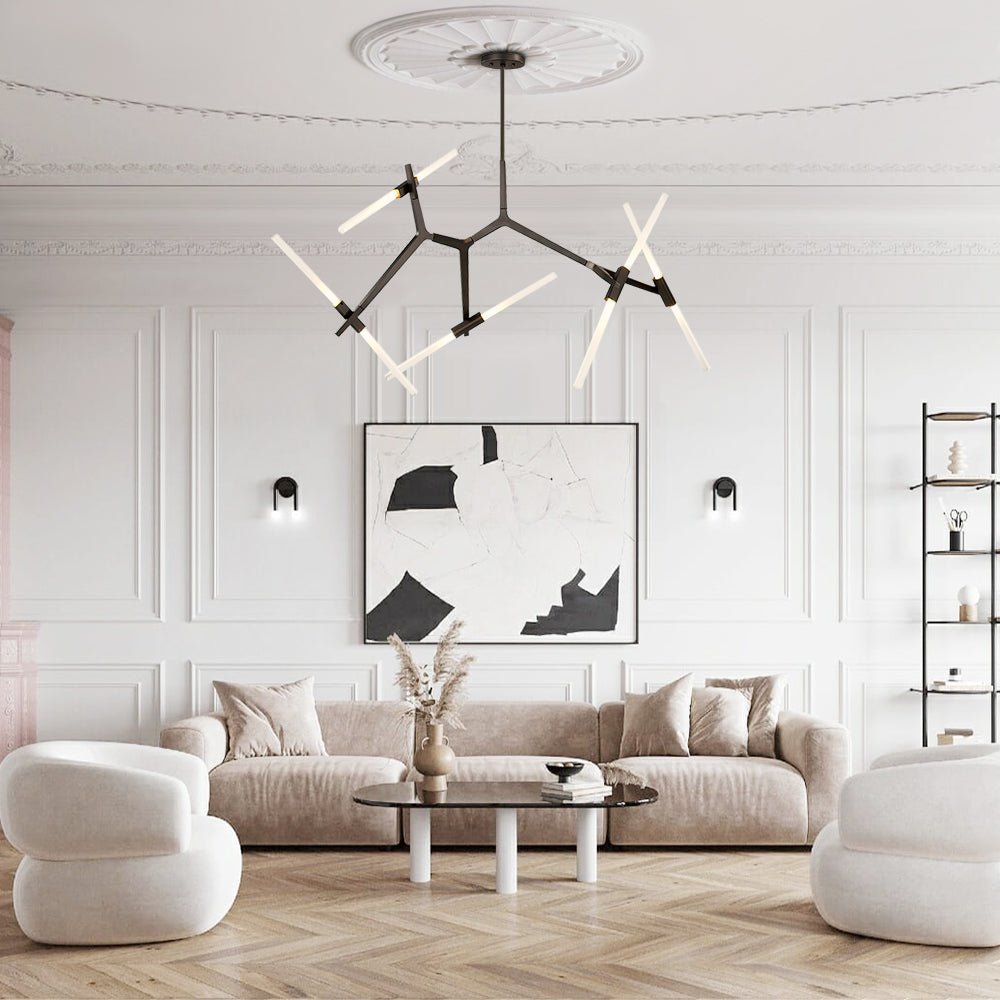 10-Light Asymmetric Branch Chandelier | 2 Colours