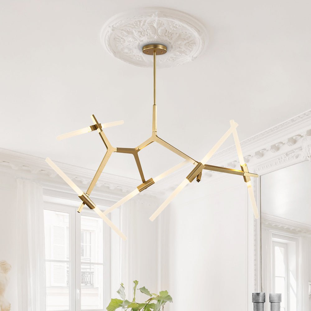 10-Light Asymmetric Branch Chandelier | 2 Colours