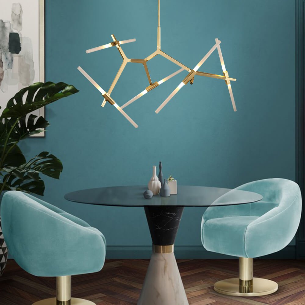 10-Light Asymmetric Branch Chandelier | 2 Colours