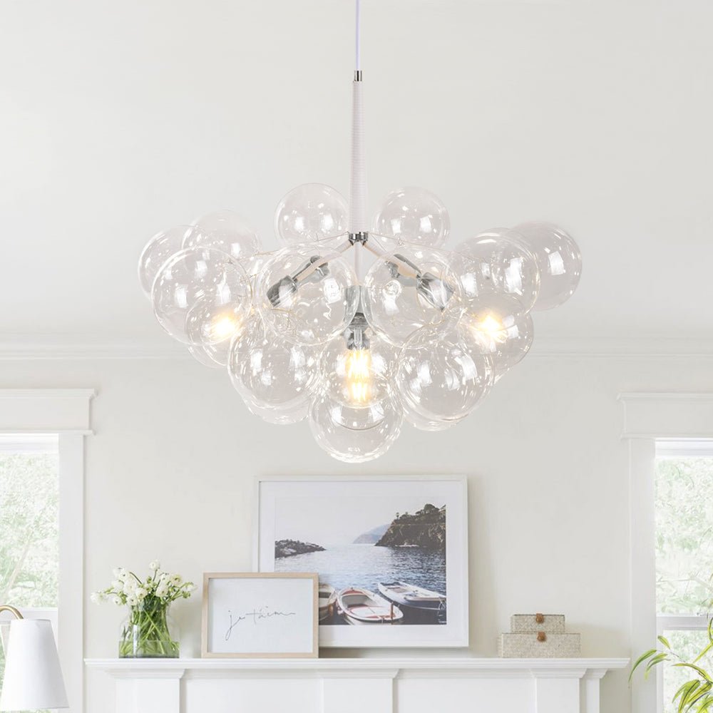 Clear Glass Bubble Chandelier | 4 Finishes
