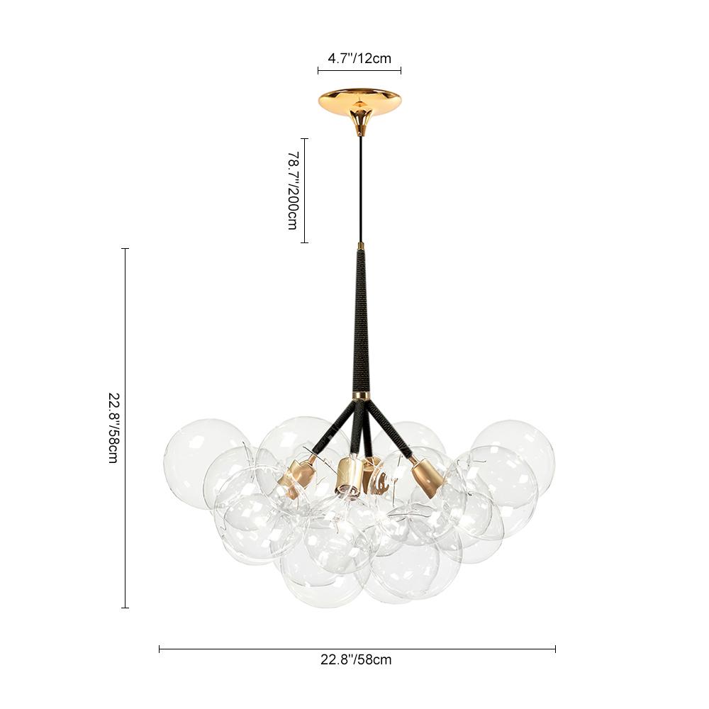 Clear Glass Bubble Chandelier | 4 Finishes