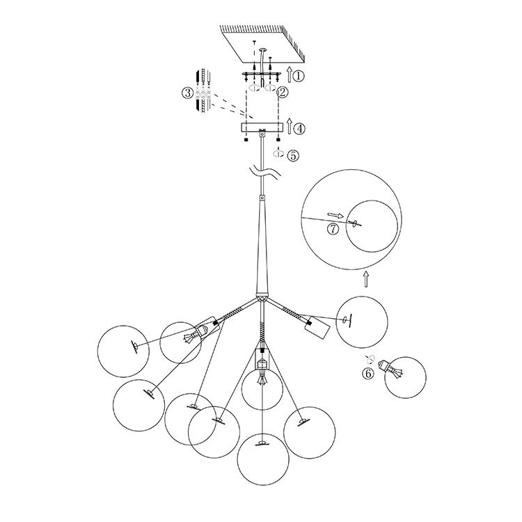 Clear Glass Bubble Chandelier | 4 Finishes