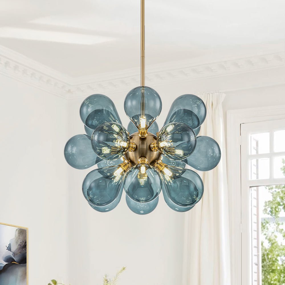 18-Light Blue Bubble Sputnik Chandelier | 2 Colours