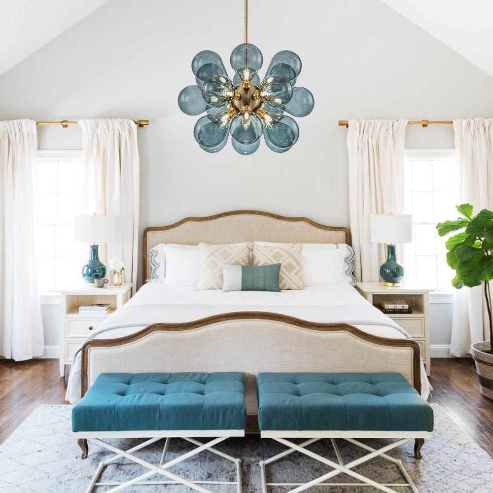 18-Light Blue Bubble Sputnik Chandelier | 2 Colours