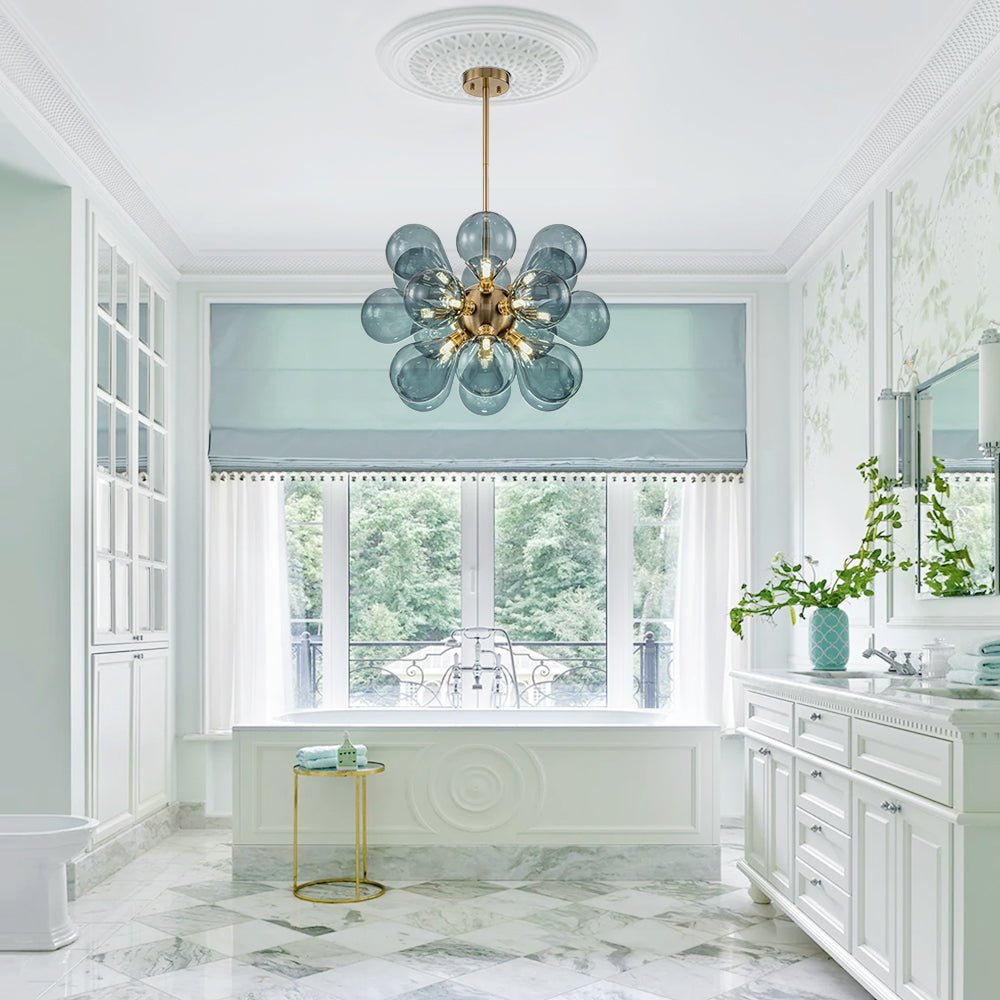 18-Light Blue Bubble Sputnik Chandelier | 2 Colours
