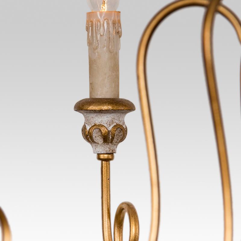6-Light Antique Gold French Chandelier