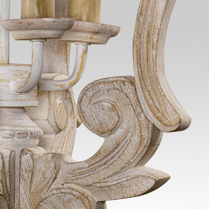 4-Light Wood Birdcage Farmhouse Chandelier