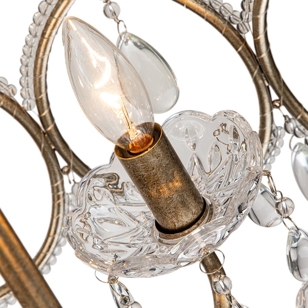 5-Light French Style Crystal Accent Drum Chandelier