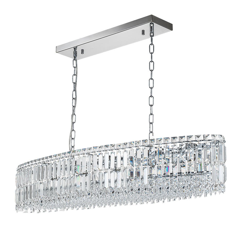 10-Light Oversized Oval Crystal Chandelier