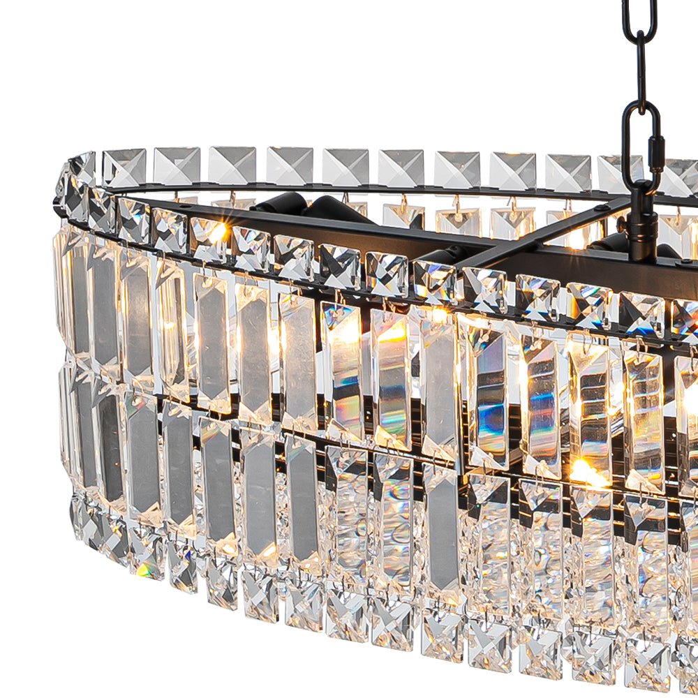 10-Light Oversized Oval Crystal Chandelier