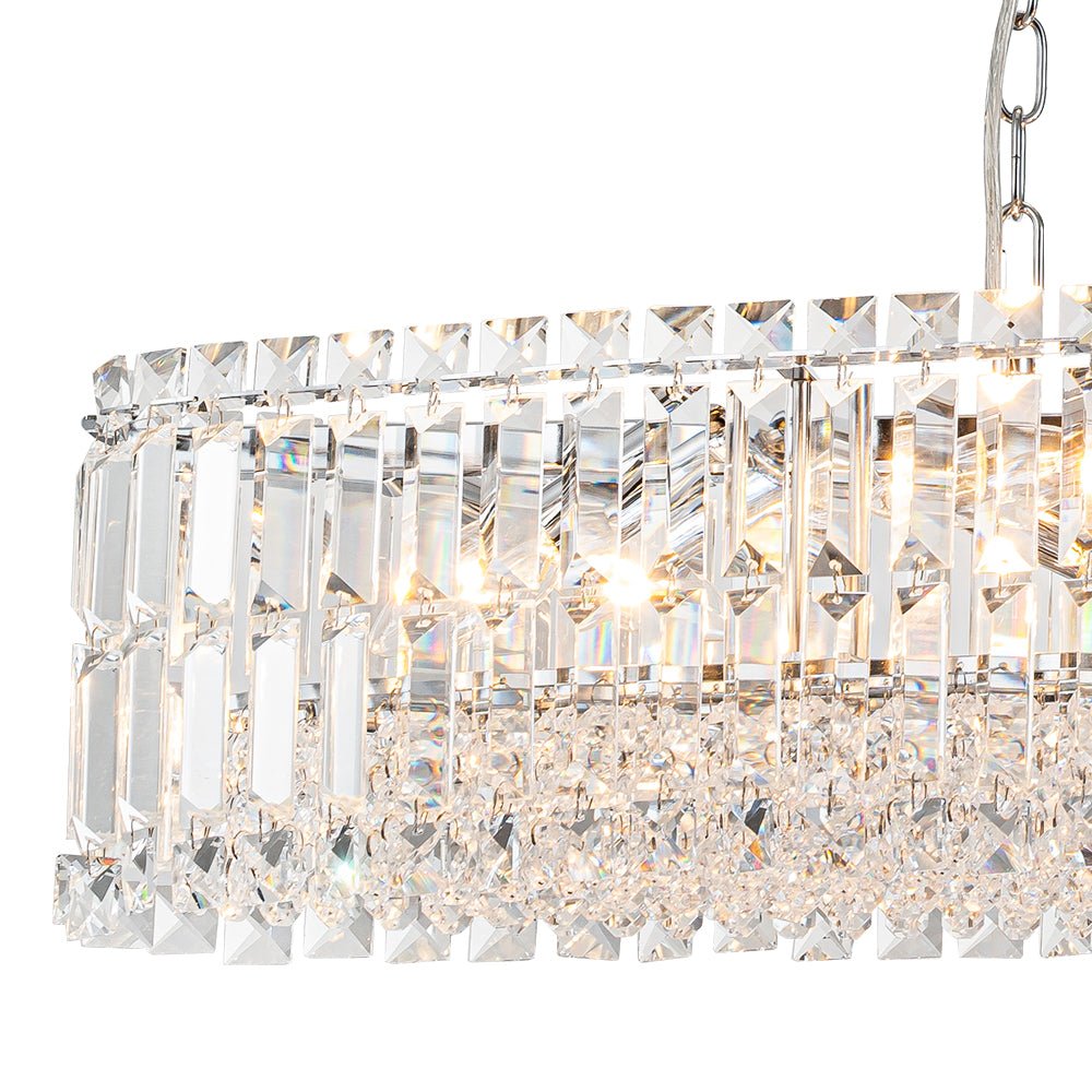 10-Light Oversized Oval Crystal Chandelier