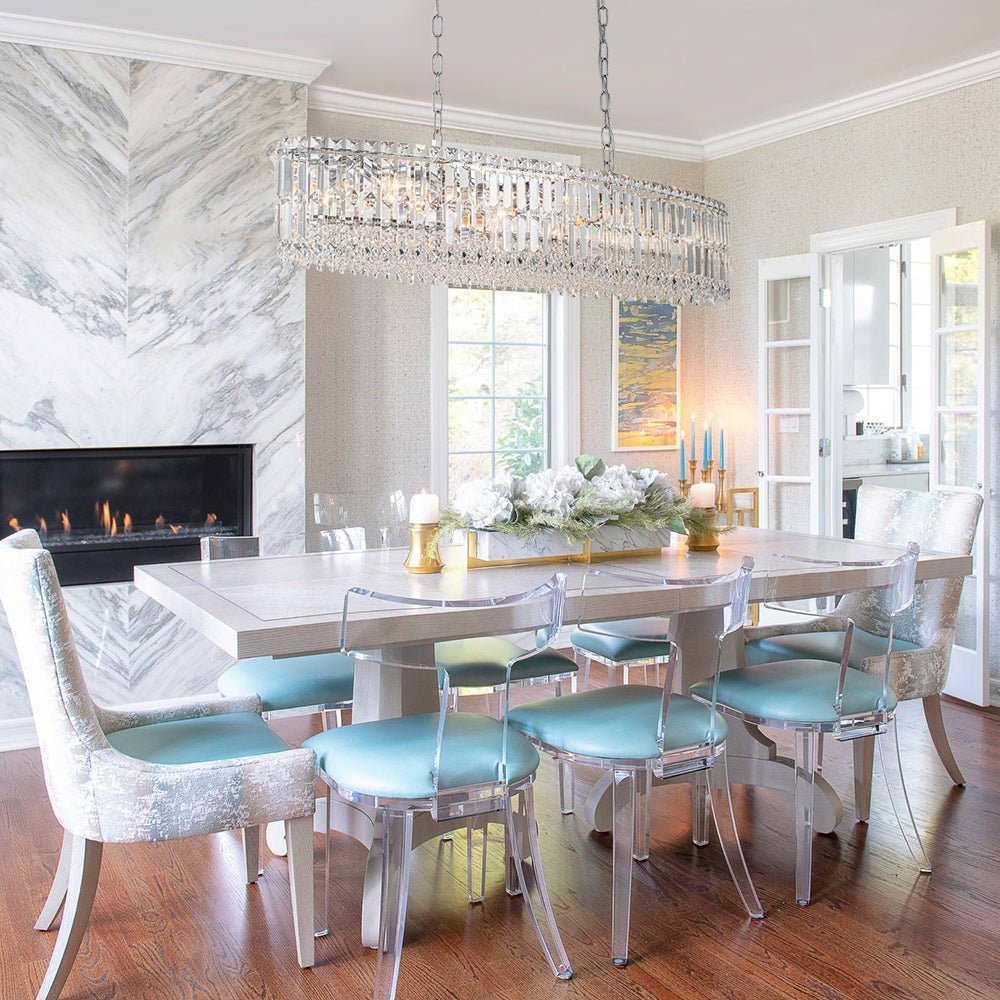 10-Light Oversized Oval Crystal Chandelier