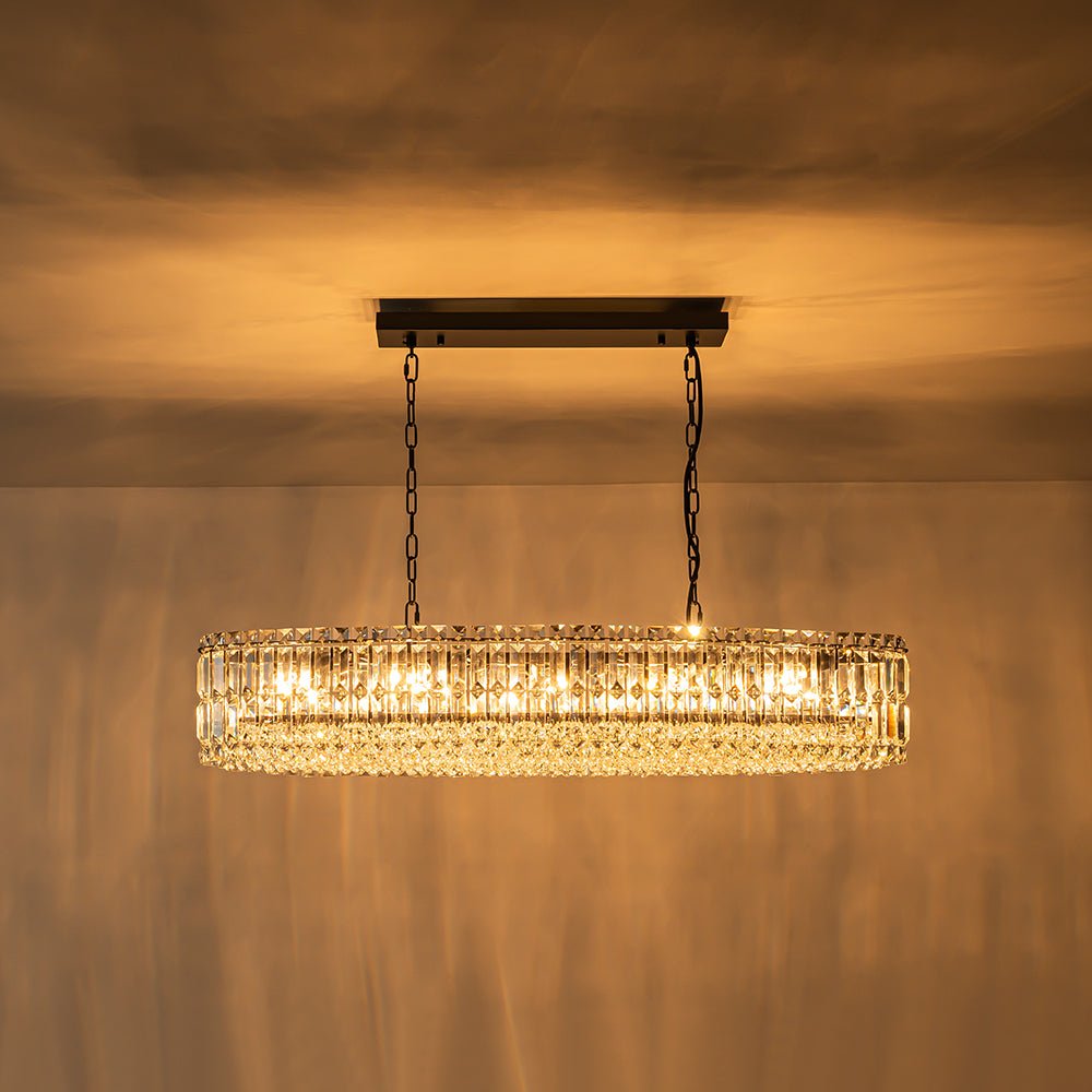 10-Light Oversized Oval Crystal Chandelier
