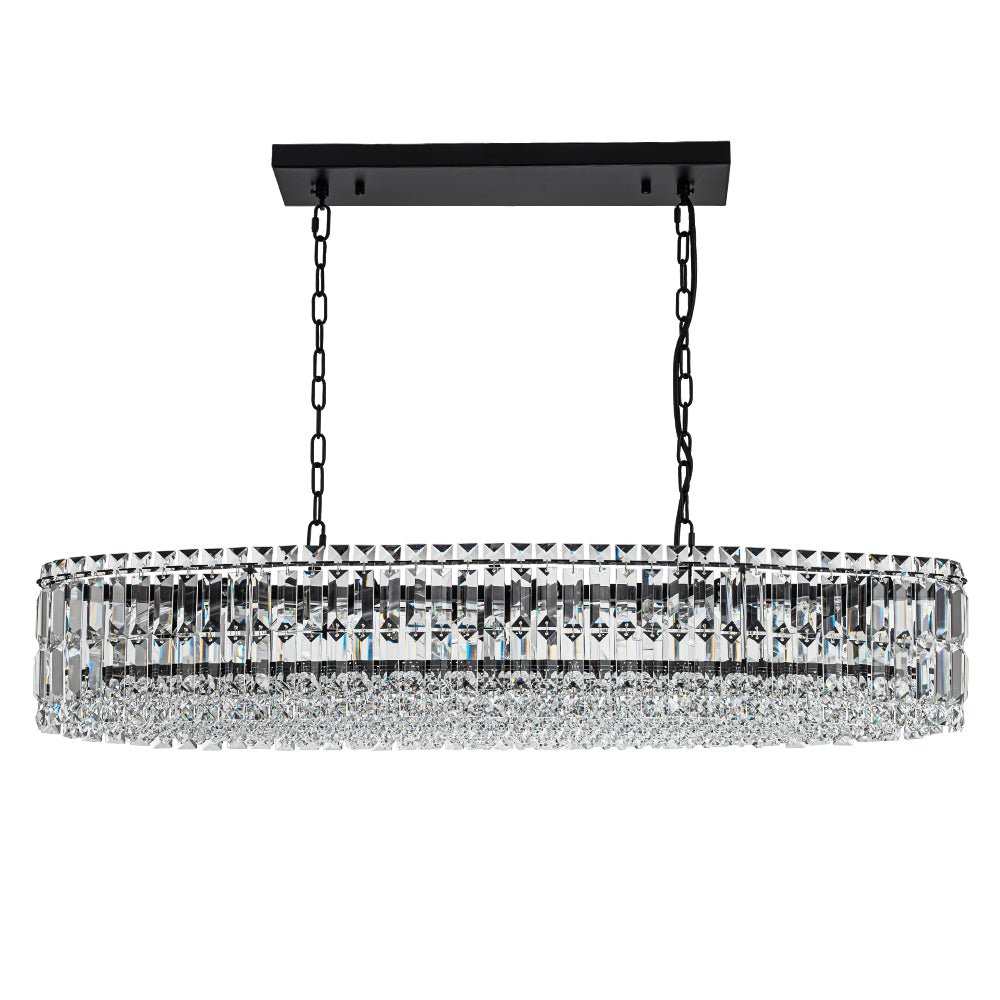 10-Light Oversized Oval Crystal Chandelier